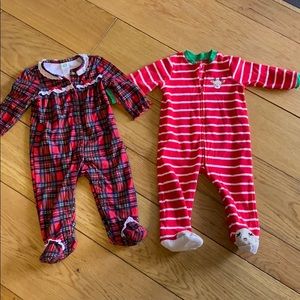 Christmas footie pajamas size 12 months